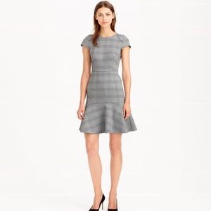 J. Crew Houndstooth Plaid Fit and Flare Dress